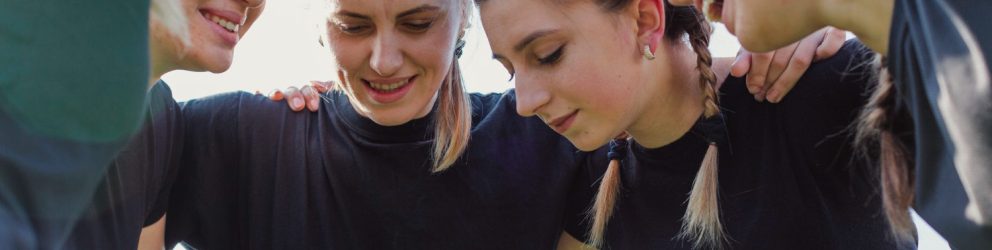 riunione squadra di calcio femminile, attività extrascolastica con exchange student