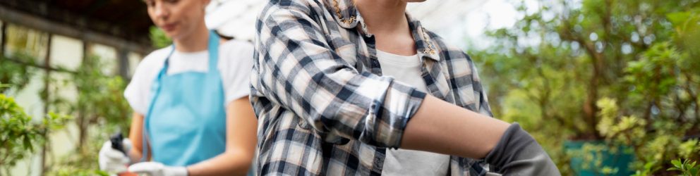 Giovani ragazze lavorano in un'azienda agricola durante work experience all'estero